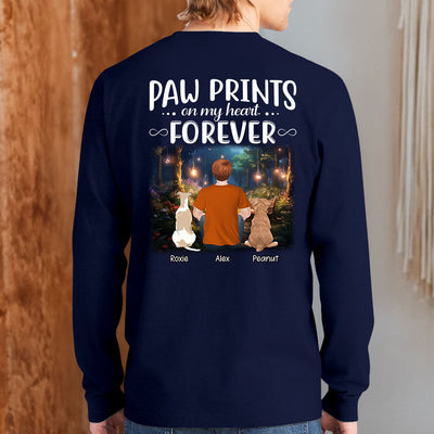 Paw Prints Forever - Personalized Custom Long Sleeve T-shirt