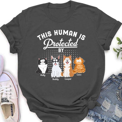 Protected By My Pet - Personalized Custom Women's T-shirt