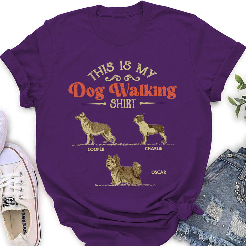 Vintage Dog Walking Shirt 2 - Personalized Custom Women&