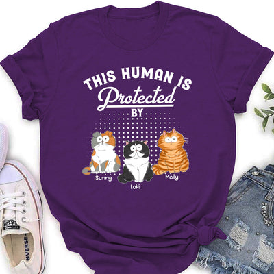 Protected By My Pet - Personalized Custom Women's T-shirt