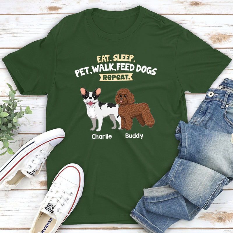 Feed Dog And Repeat - Personalized Custom Unisex T-shirt