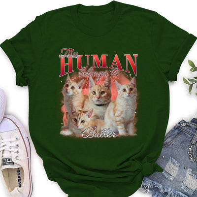 Human Belongs Vintage - Personalized Custom Women's T-shirt