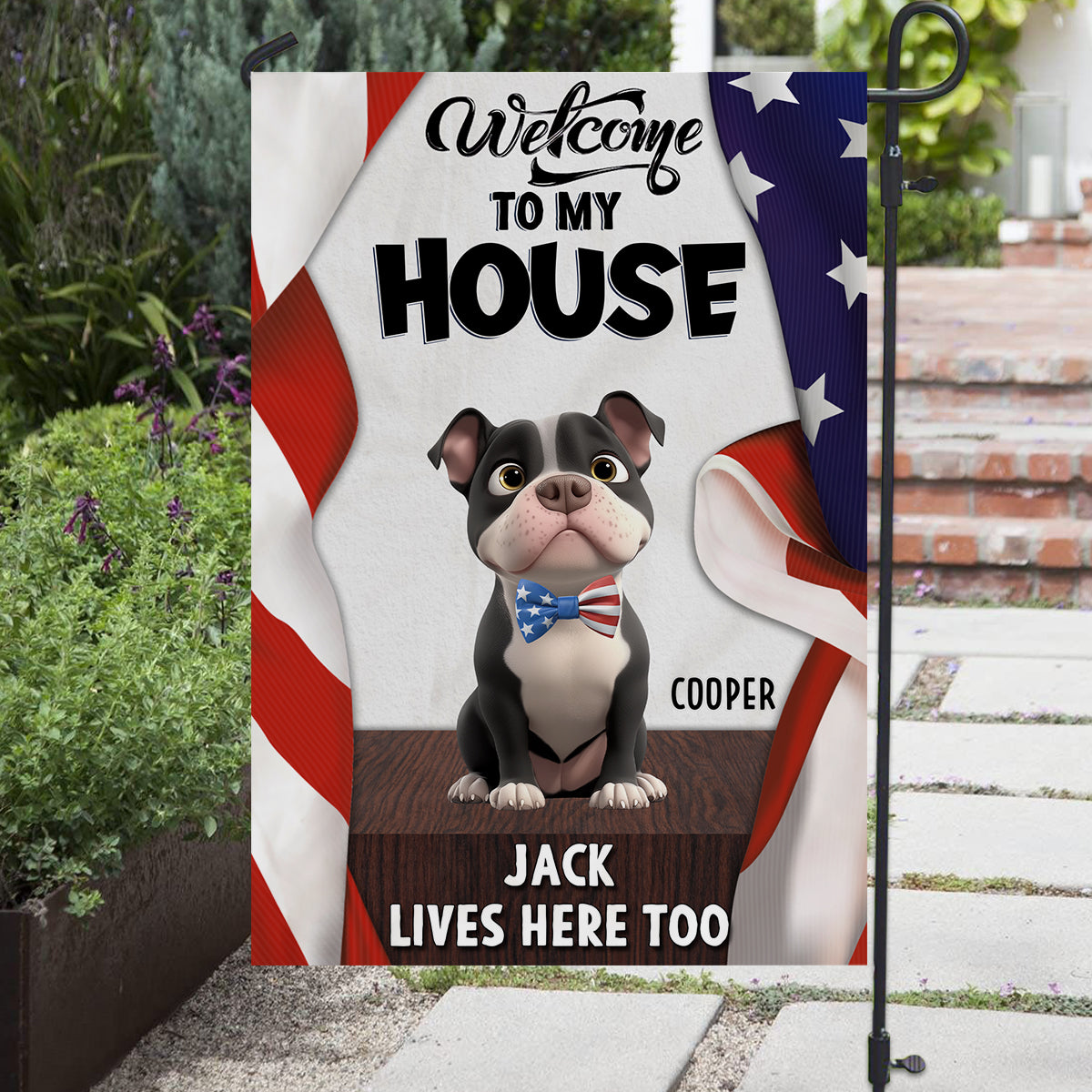 Welcome To American Dog House - Personalized Custom Flag 商品缩略图