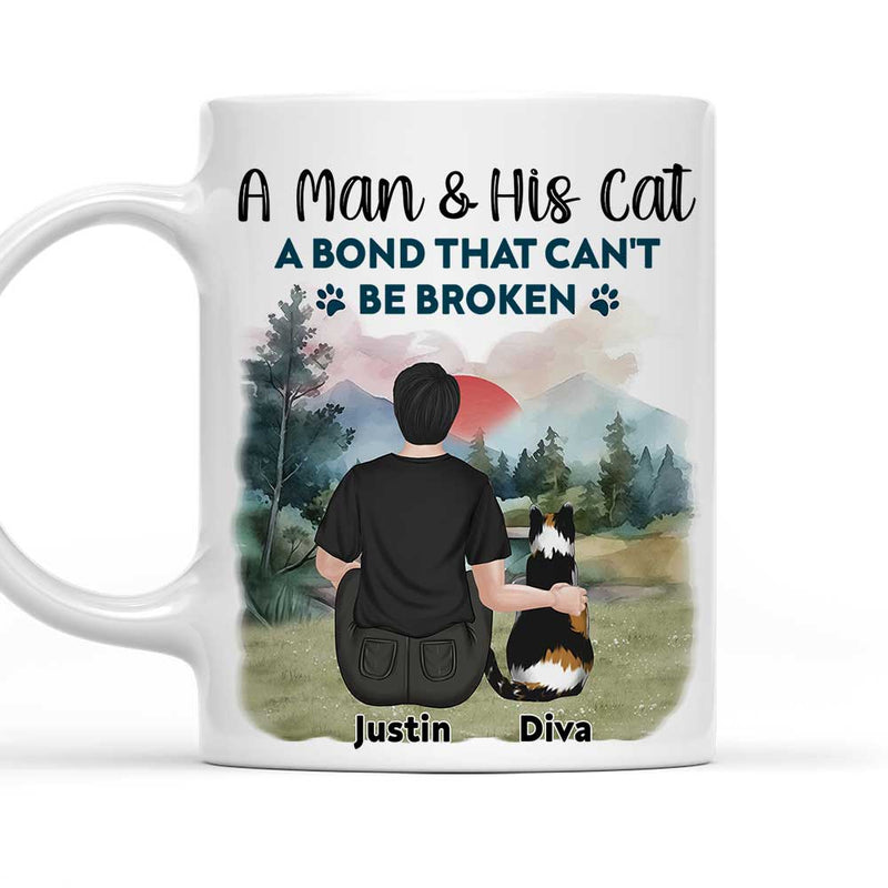 Humans And Their Cat - Personalized Custom Coffee Mug