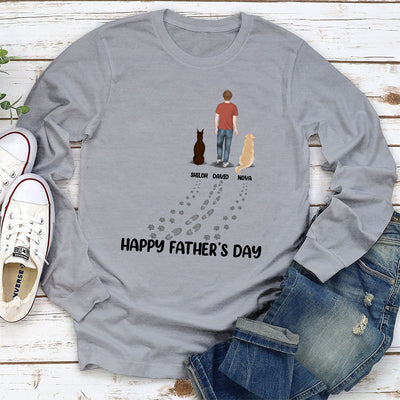 Happy Fathers Day To The Best Dog Dad - Personalized Custom Long Sleeve T-shirt