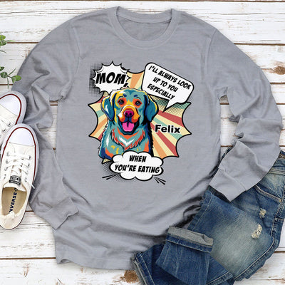 Pop Art Dogs Look Up To You - Personalized Custom Long Sleeve T-shirt