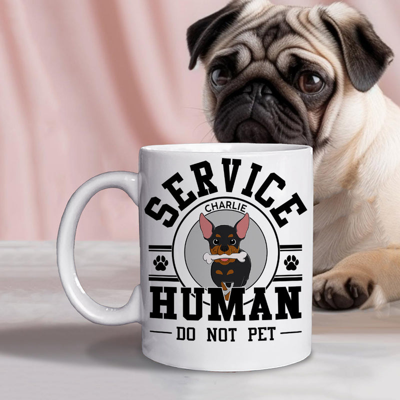 Service Human, Do Not Pet - Personalized Custom Coffee Mug