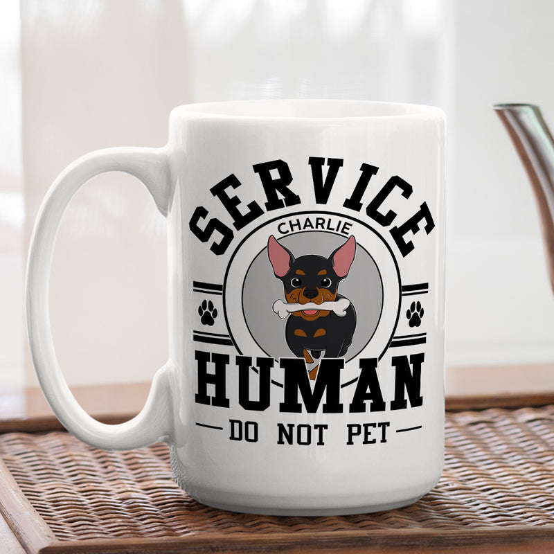 Service Human, Do Not Pet - Personalized Custom Coffee Mug