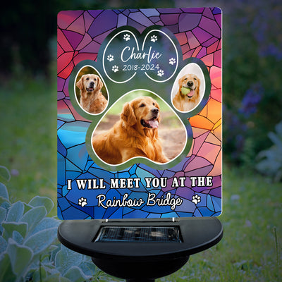 I Will Meet You At The Rainbow Bridge - Personalized Custom Solar Light