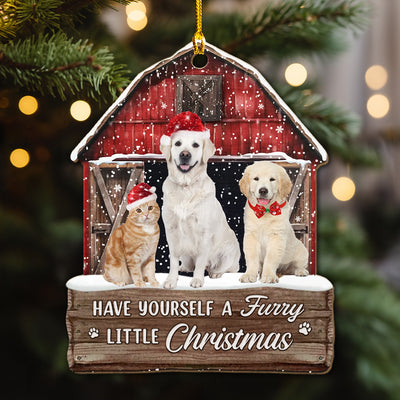 Pet House Christmas - Personalized Custom Wood Ornament