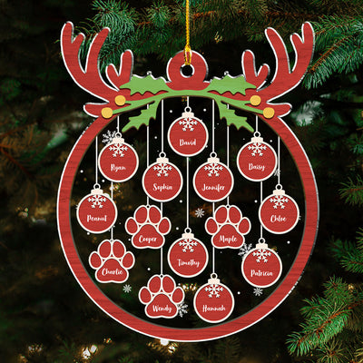 Red Paw Charm 2 - Personalized Custom Acrylic Ornament