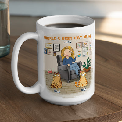 The Best Worlds Cat Parents - Personalized Custom Coffee Mug