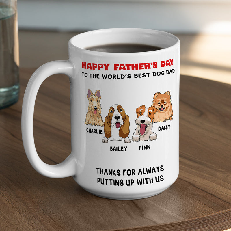 Thanks For Always Putting Up With Me - Personalized Custom Coffee Mug