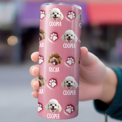 Happy Dog - Personalized Custom 3D Inflated Effect Skinny Tumbler