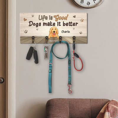 Life Is Good - Personalized Custom Wooden Key Holder