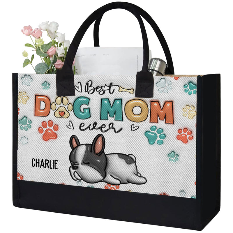 Best Dog Mom - Personalized Custom Canvas Tote Bag