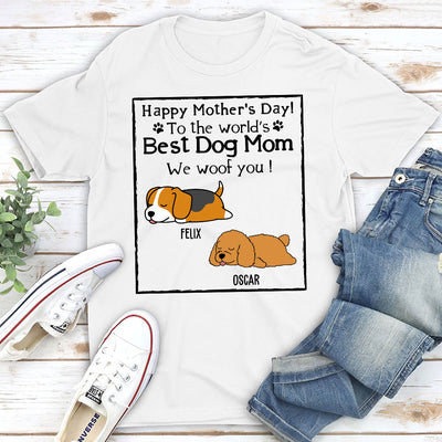 Woof Best Dog Mom - Personalized Custom Unisex T-shirt