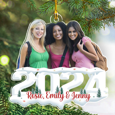 Custom Photo Besties, Siblings - Joy of Christmas 2024 - Personalized Custom Acrylic Ornament