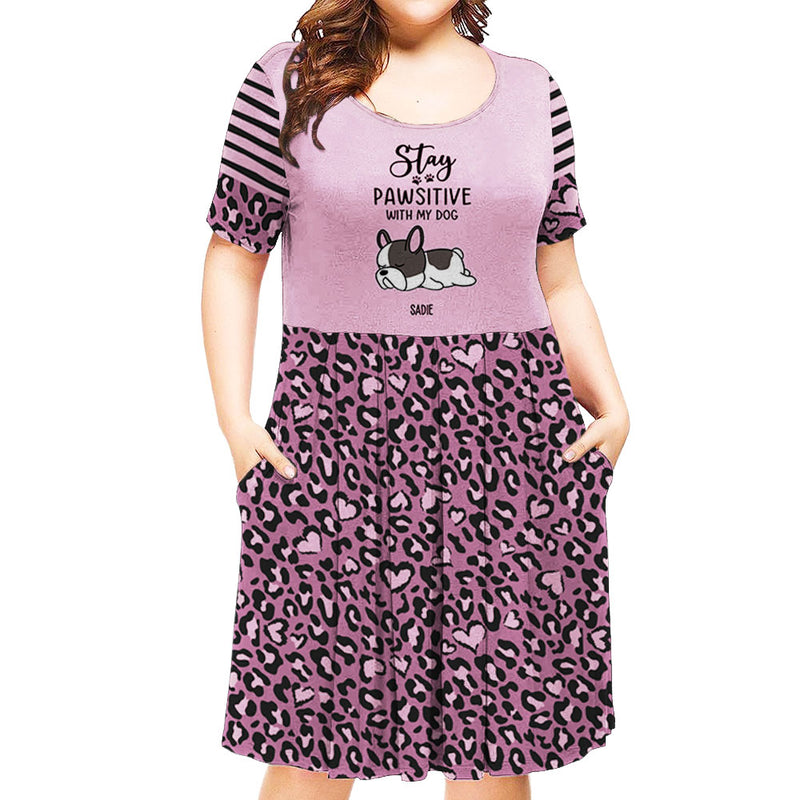 Stay Pawsitive - Personalized Custom Casual Dress