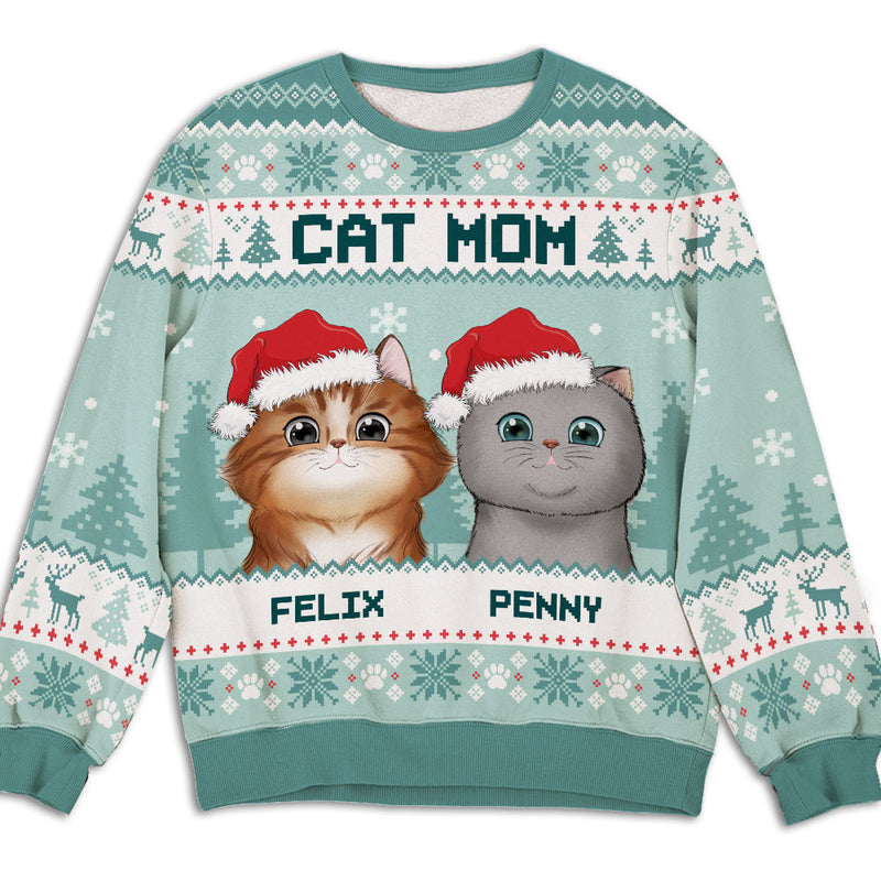 Cat Parents Mint - Personalized Custom All-Over-Print Sweatshirt