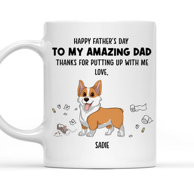 Dog Thanks For Dad - Personalized Custom Coffee Mug