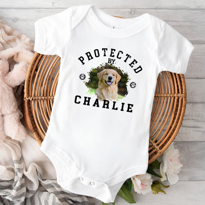 Protected By Pets Photo - Personalized Custom Baby Onesie