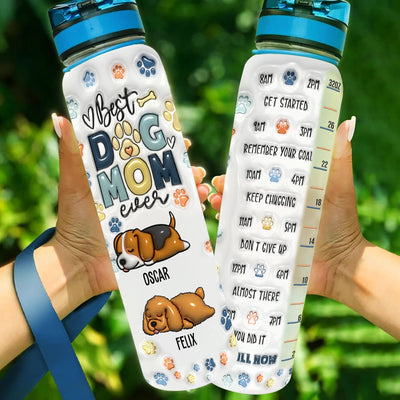 My Best Dog Dad - Personalized Custom 3D Inflated Effect Water Tracker Bottle