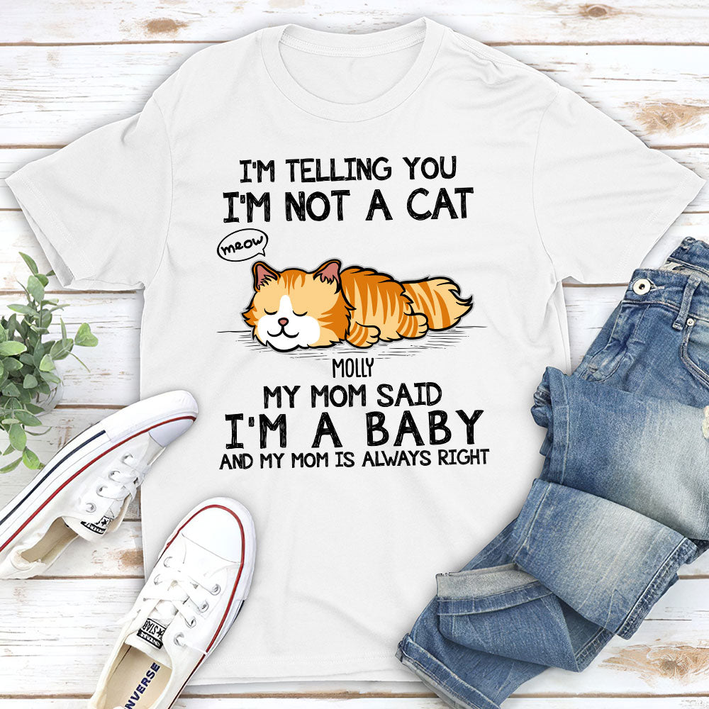 I Am Not A Cat Funny Personalized Pet Lover Custom Unisex T-shirt