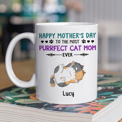 Purrfect Cat Mom Ever - Personalized Custom Coffee Mug