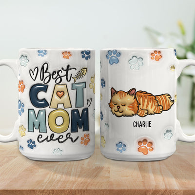 Best Cat Dad Mom In The World - Personalized Custom 3D Inflated Effect Mug