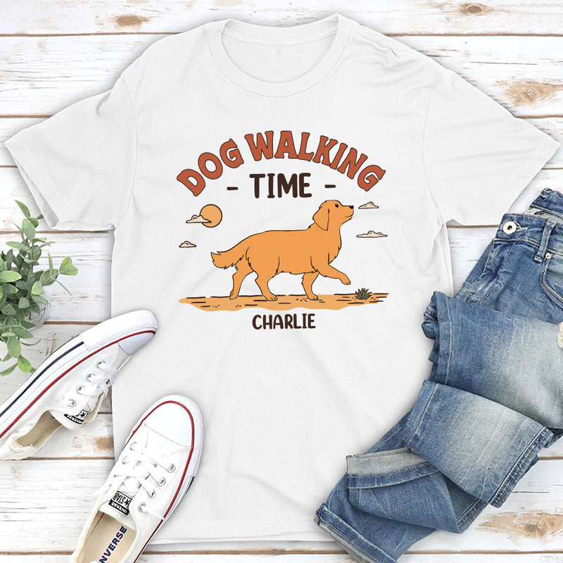 Dog Walking Time - Personalized Custom Unisex T-shirt