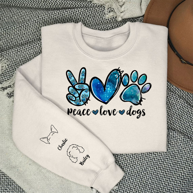 Peace Love Dog - Personalized Custom Sweatshirt