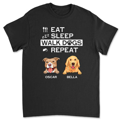 Eat Sleep Walk - Personalized Custom Unisex T-shirt