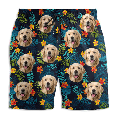 Custom Photo Tropical Vibes Only - Personalized Custom Beach Shorts