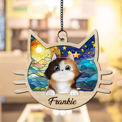 I Love My Cat - Personalized Custom Suncatcher