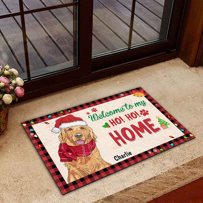 Welcome To My Ho Ho Home Version 2 - Personalized Custom Doormat