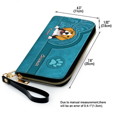 Cute Dogs And Cats Aesthetic Pattern - Personalized Custom Leather Wallet