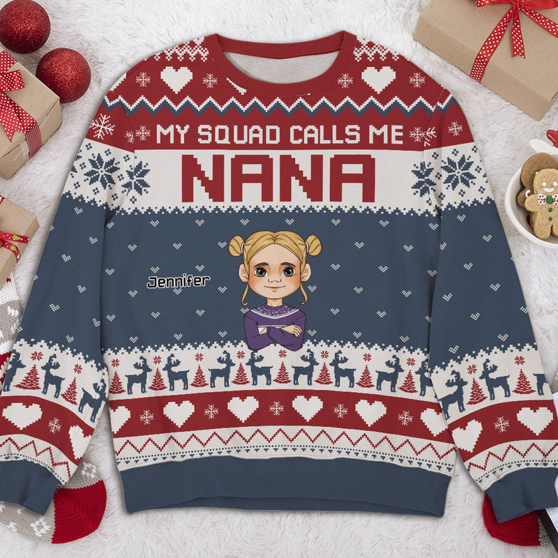 Squad Call Me Nana - Personalized Custom All-Over-Print Sweatshirt