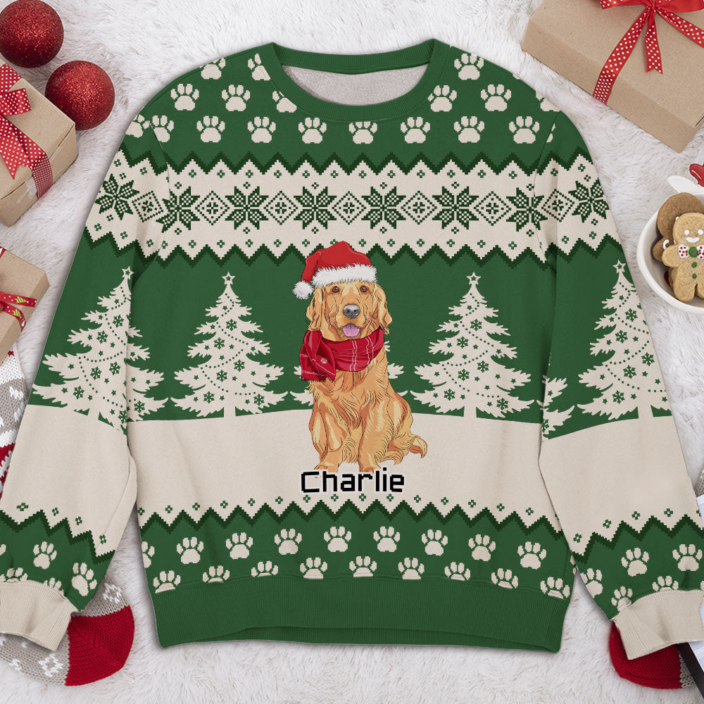 Dog Forest Custom Pet Lover Personalized Christmas Jumper Ugly Sweatshirt