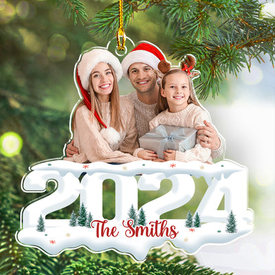 Custom Photo Joy Of Christmas 2024 - Personalized Custom Acrylic Ornament