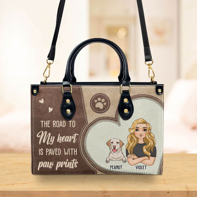 Paved With Paw Prints - Personalized Custom Leather Bag