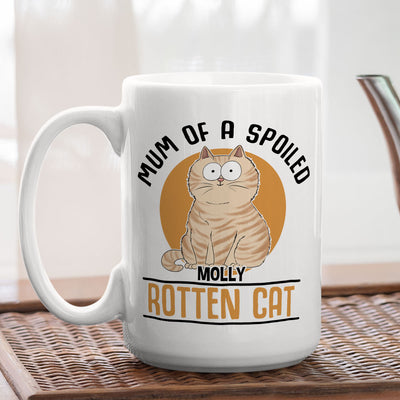 Mom Of Spoiled Cat - Personalized Custom Coffee Mug