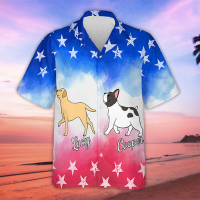 Red White Blue Dog - Personalized Custom Hawaiian Shirt