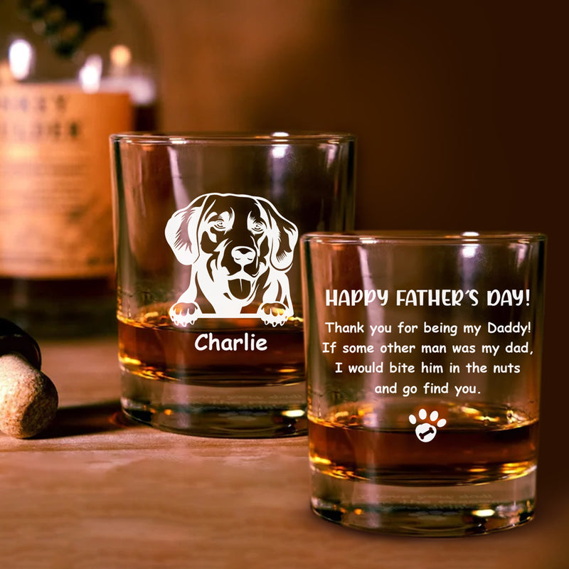 Thank You For Being My Daddy - Personalized Custom Engraved Whiskey Glass