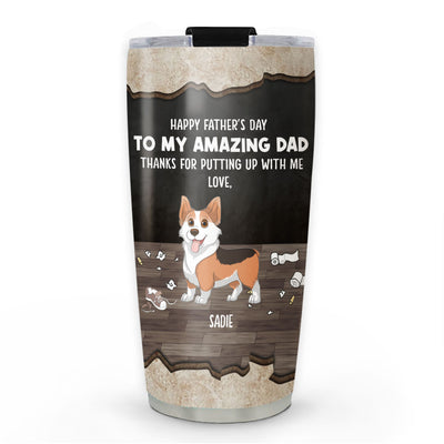 Dog Thanks For Dad - Personalized Custom Tumbler