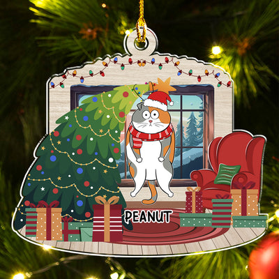 Christmas Tree Falling - Personalized Custom Acrylic Ornament