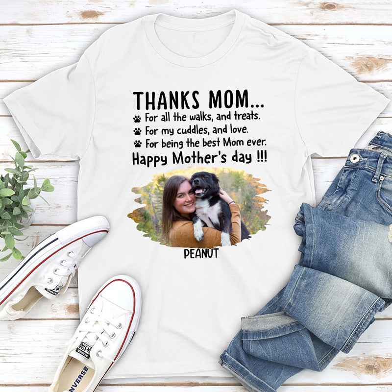 Thanks Mom Photo - Personalized Custom Unisex T-shirt