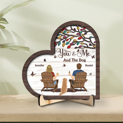 You And Me And The Fur Babies - Personalized Wooden Plaque