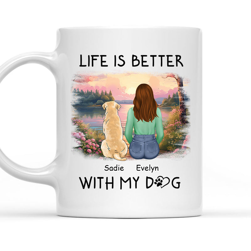 Better With Dogs - Personalized Custom Coffee Mug