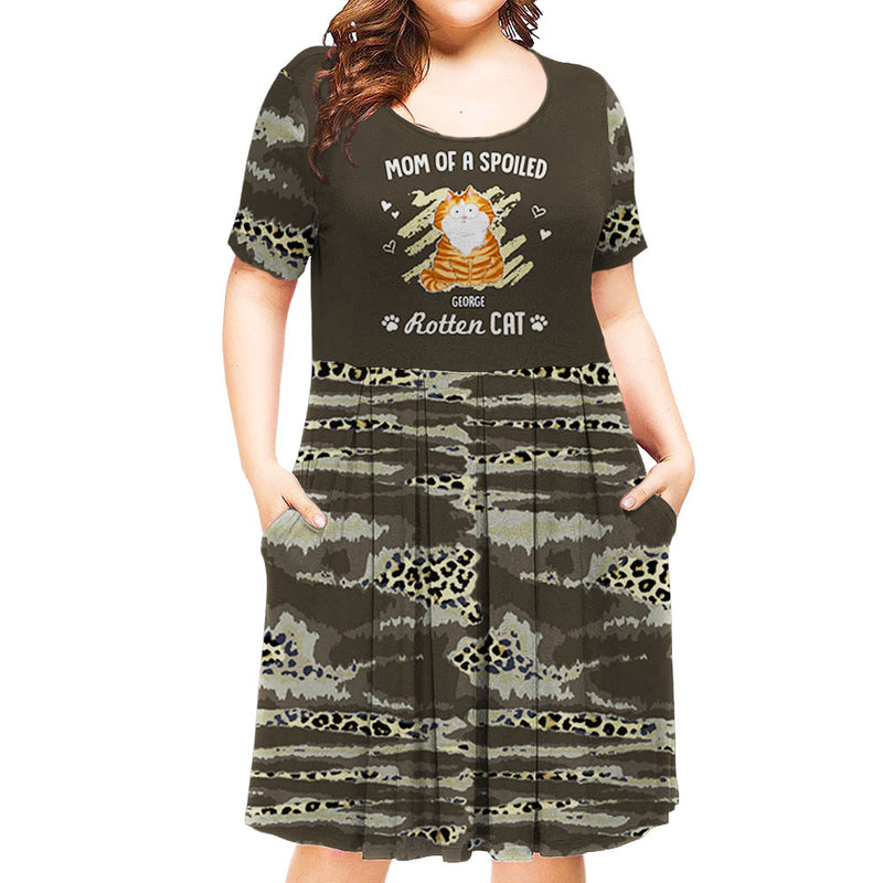 Spoiled Rotten Cat - Personalized Custom Casual Dress